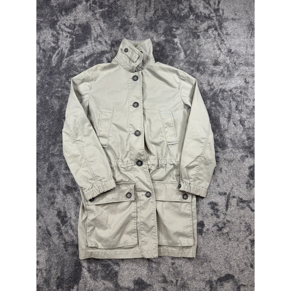 Banana Republic Men's Military Jacket Size XS Beige Field Coat Epaulette Pockets